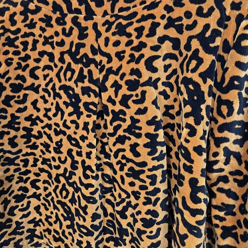 Velvet Cropped Jacket Leopard Print 3-Button Monroe & Main LARGE Orange Black - Picture 7 of 10